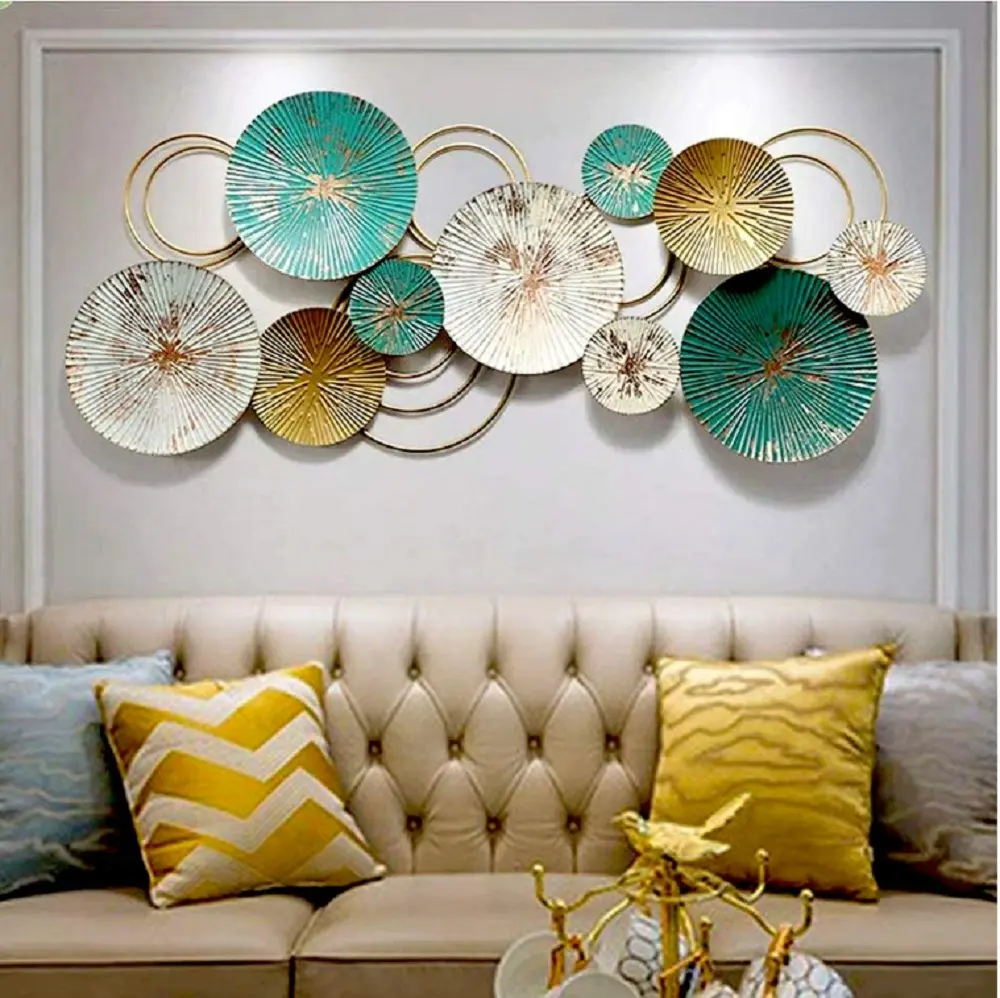 Circle Multicolour Metal wall Art
