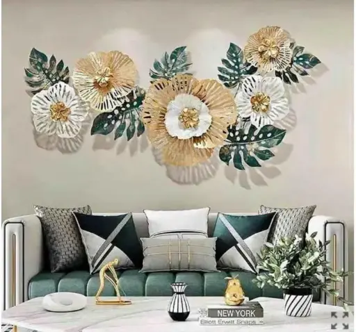 Flower multicolour metal wall art