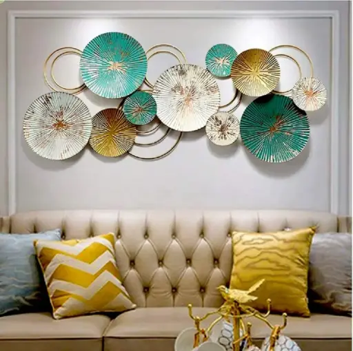 Circle Multicolour Metal wall Art