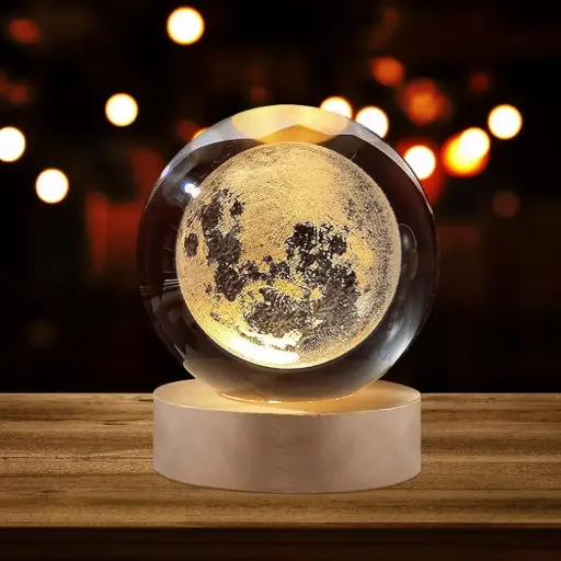 3D moon crystall ball lamp